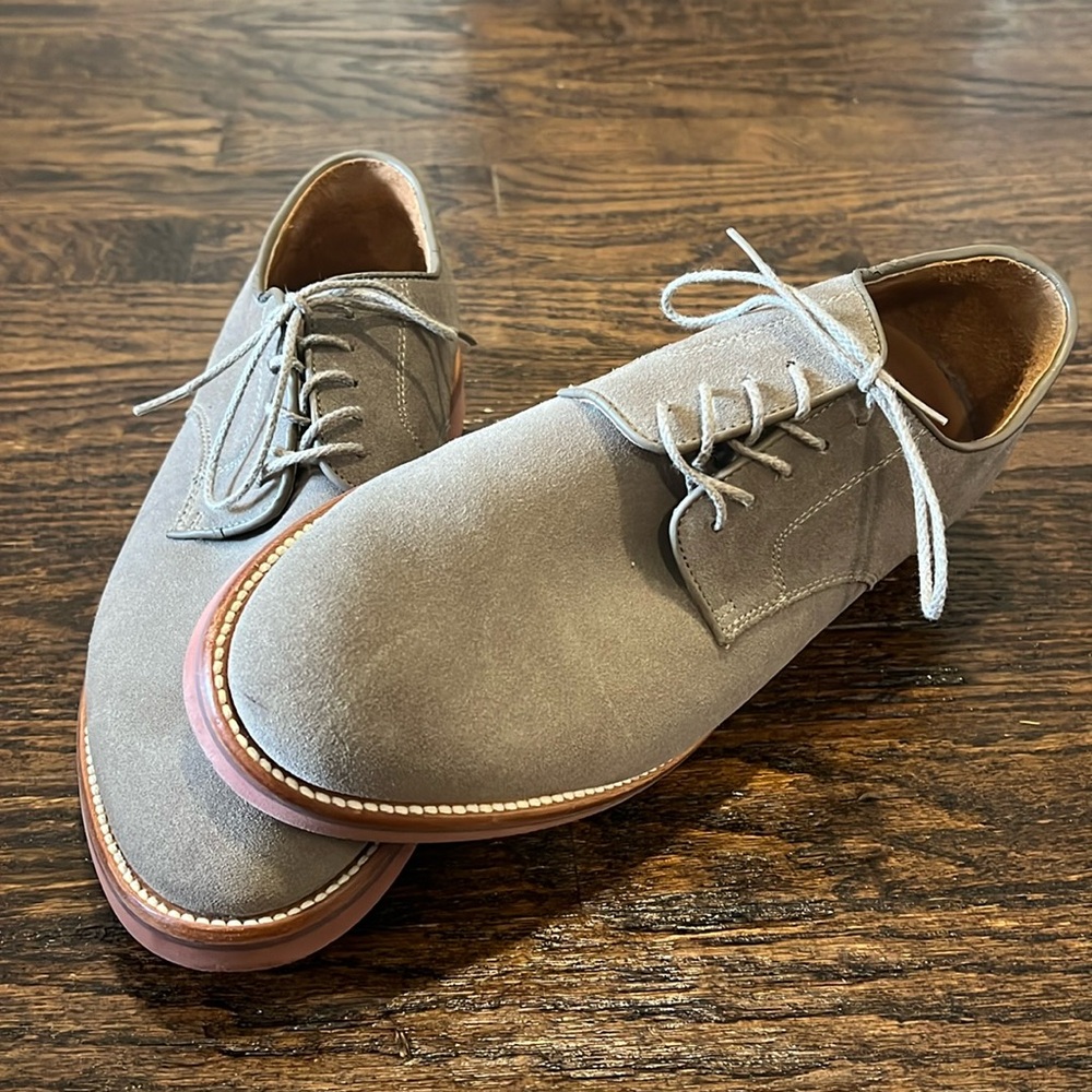10.5 J Crew Grey Suede Dress Shoes